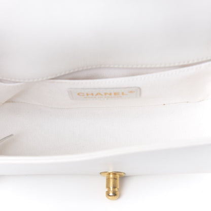 Chanel Sheepskin Braided Small Boy Reverso Flap White 5 of 13