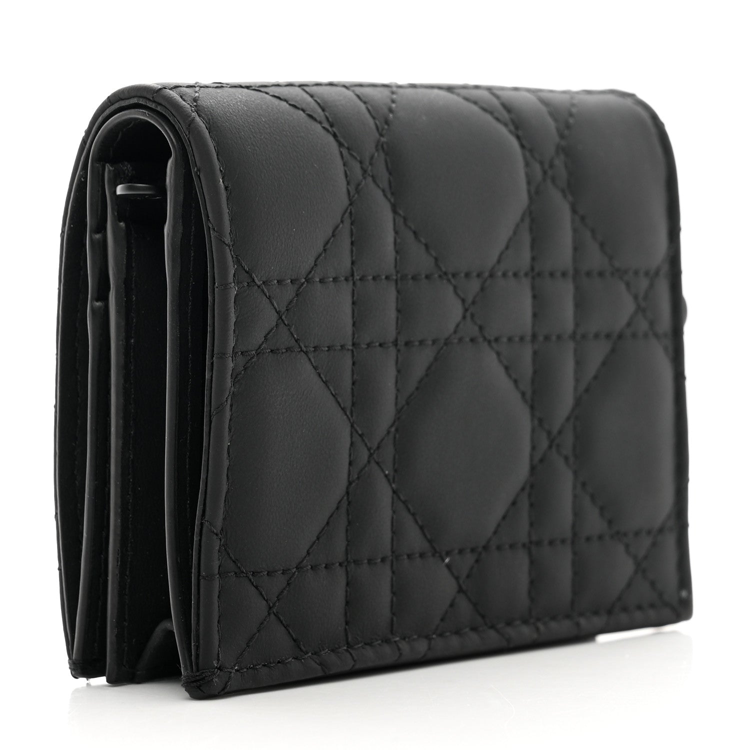 Christian Dior Ultra Matte Calfskin Small Lady Dior Flap Card Holder Black 3 of 7