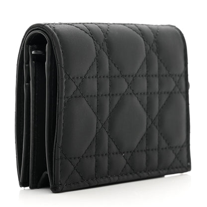 Christian Dior Ultra Matte Calfskin Small Lady Dior Flap Card Holder Black 3 of 7