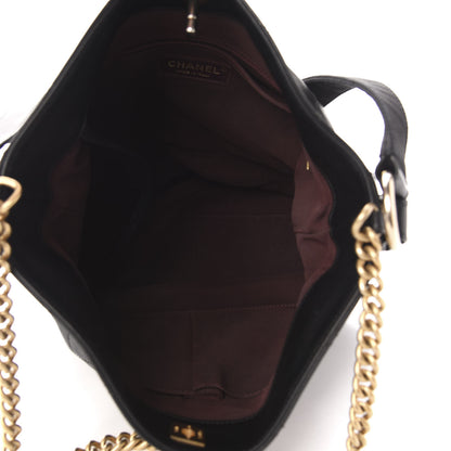 Chanel Calfskin Stitched Large Button Up Hobo Black 5 of 11