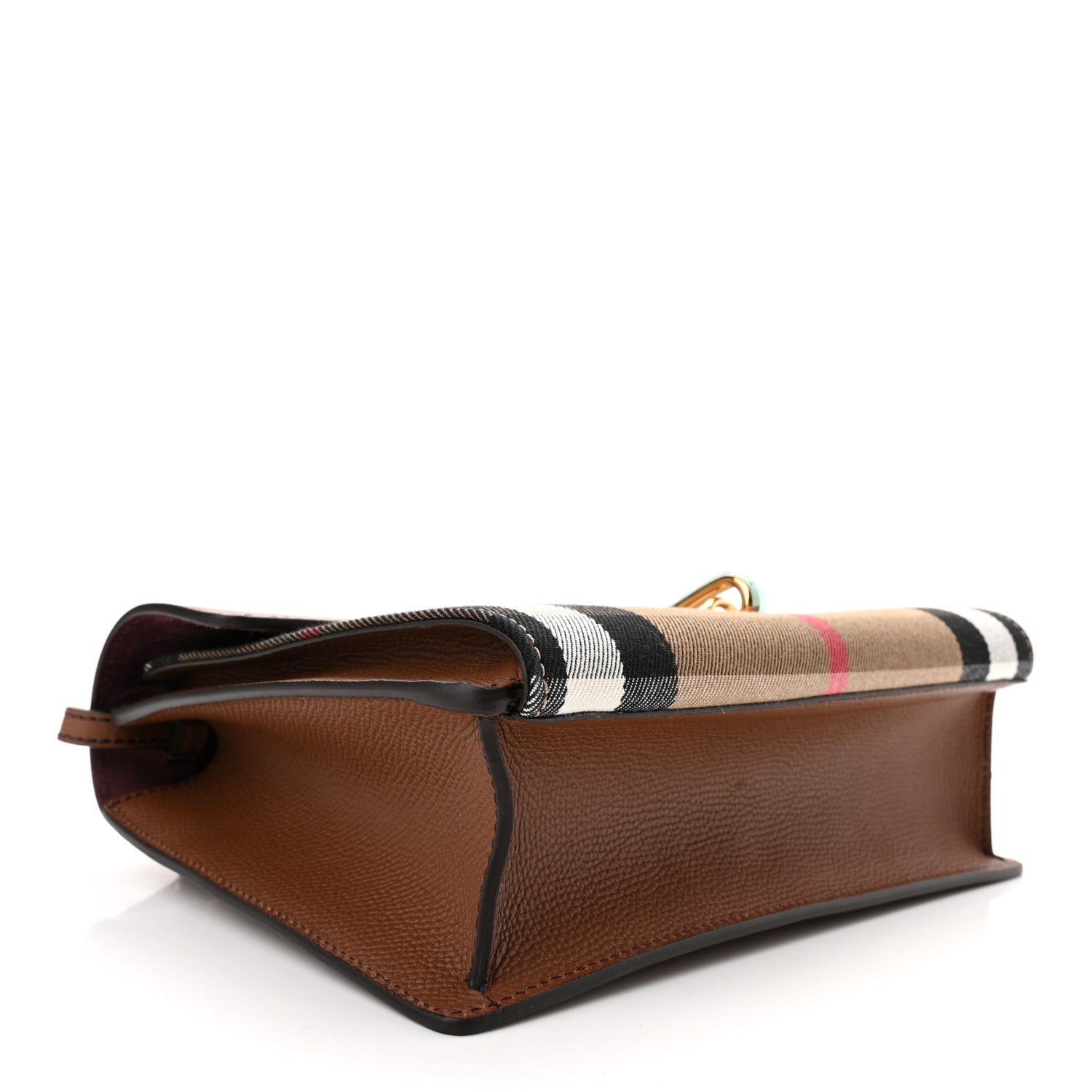 Burberry Derby Calfskin House Check Small Macken Crossbody Bag Tan 4 of 11