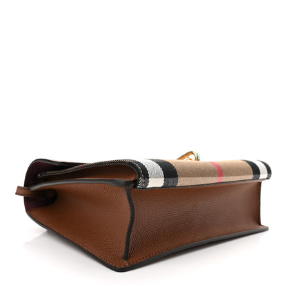 Burberry Derby Calfskin House Check Small Macken Crossbody Bag Tan 4 of 11