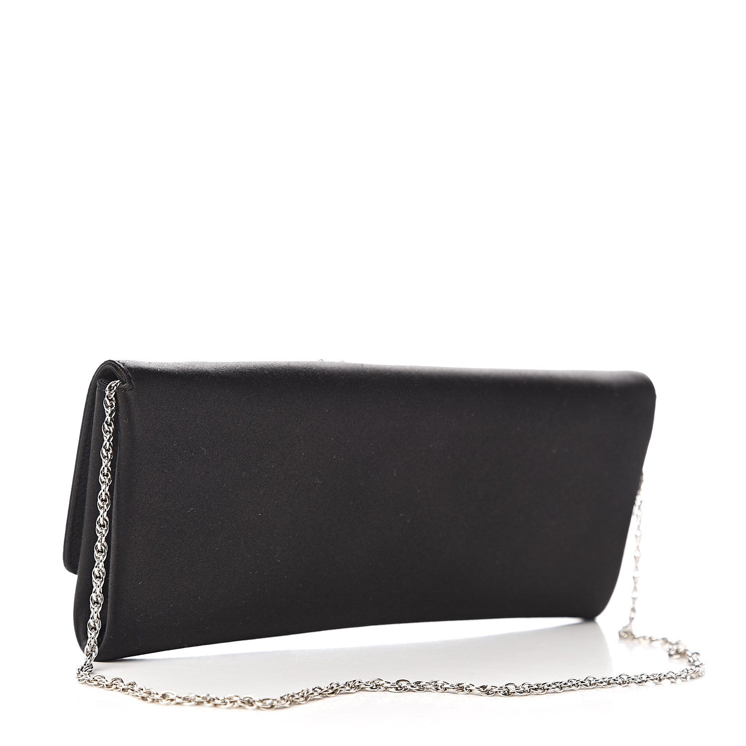 Judith Leiber Crystal Satin Flower Clutch Black 2 of 6