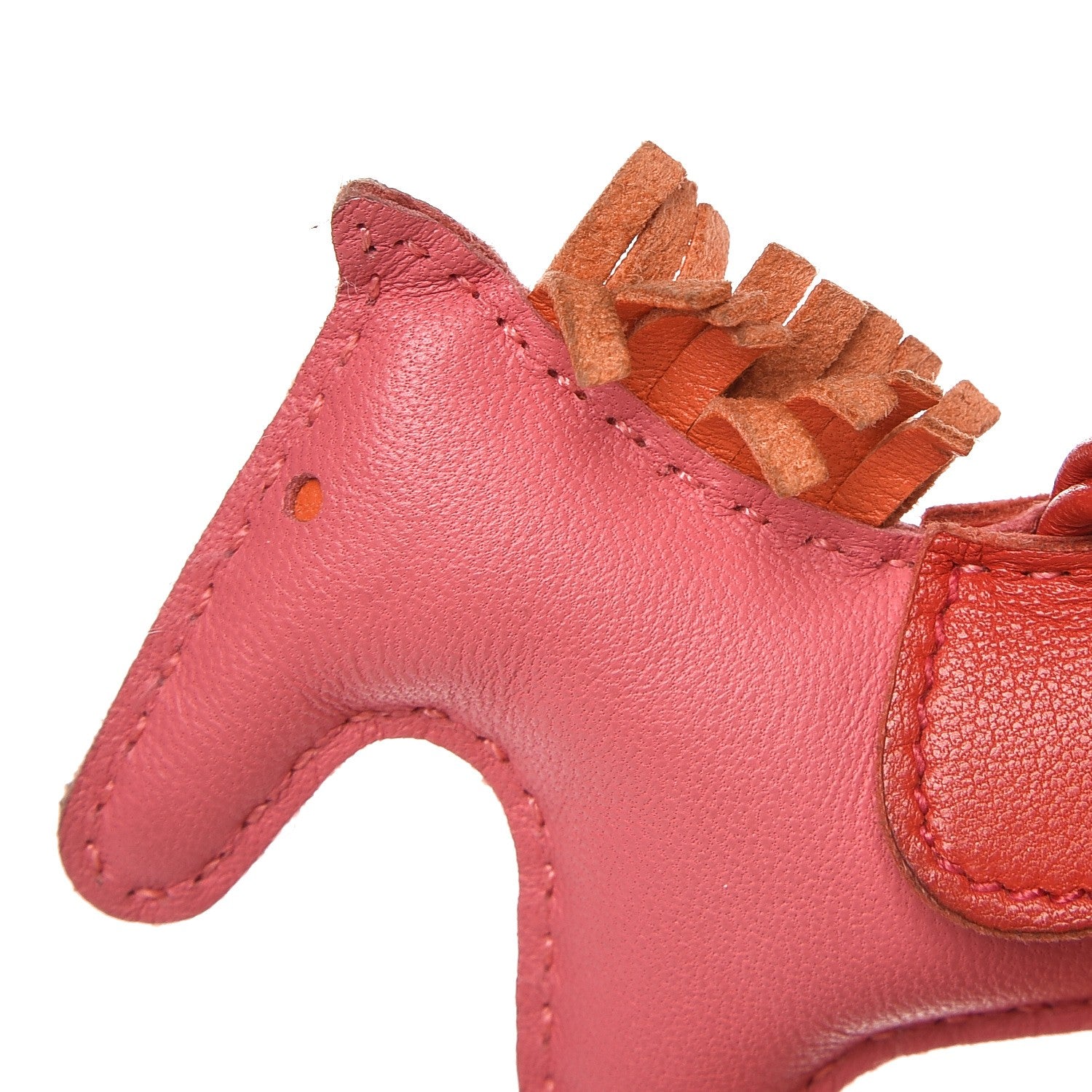 Hermes Milo Lambskin Grigri Rodeo Bag Charm PM Rose Azalee Orange Poppy Rouge Indien 4 of 5