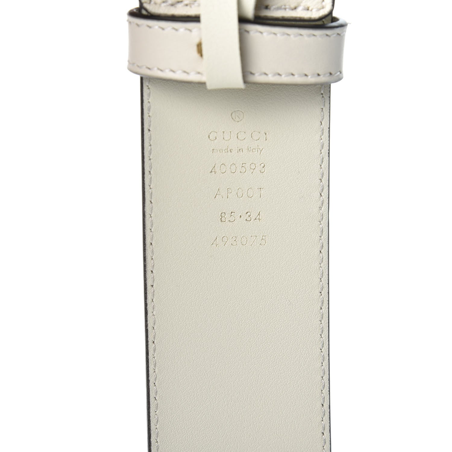 Gucci Calfskin Double G 40mm Belt 85 34 Mystic White 3 of 3