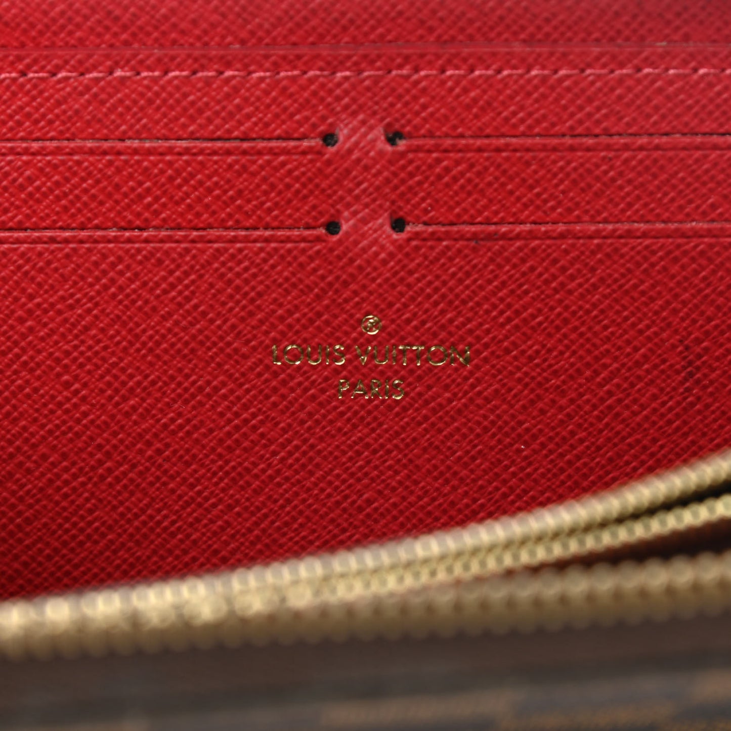 Damier Ebene Clemence Wallet Cherry