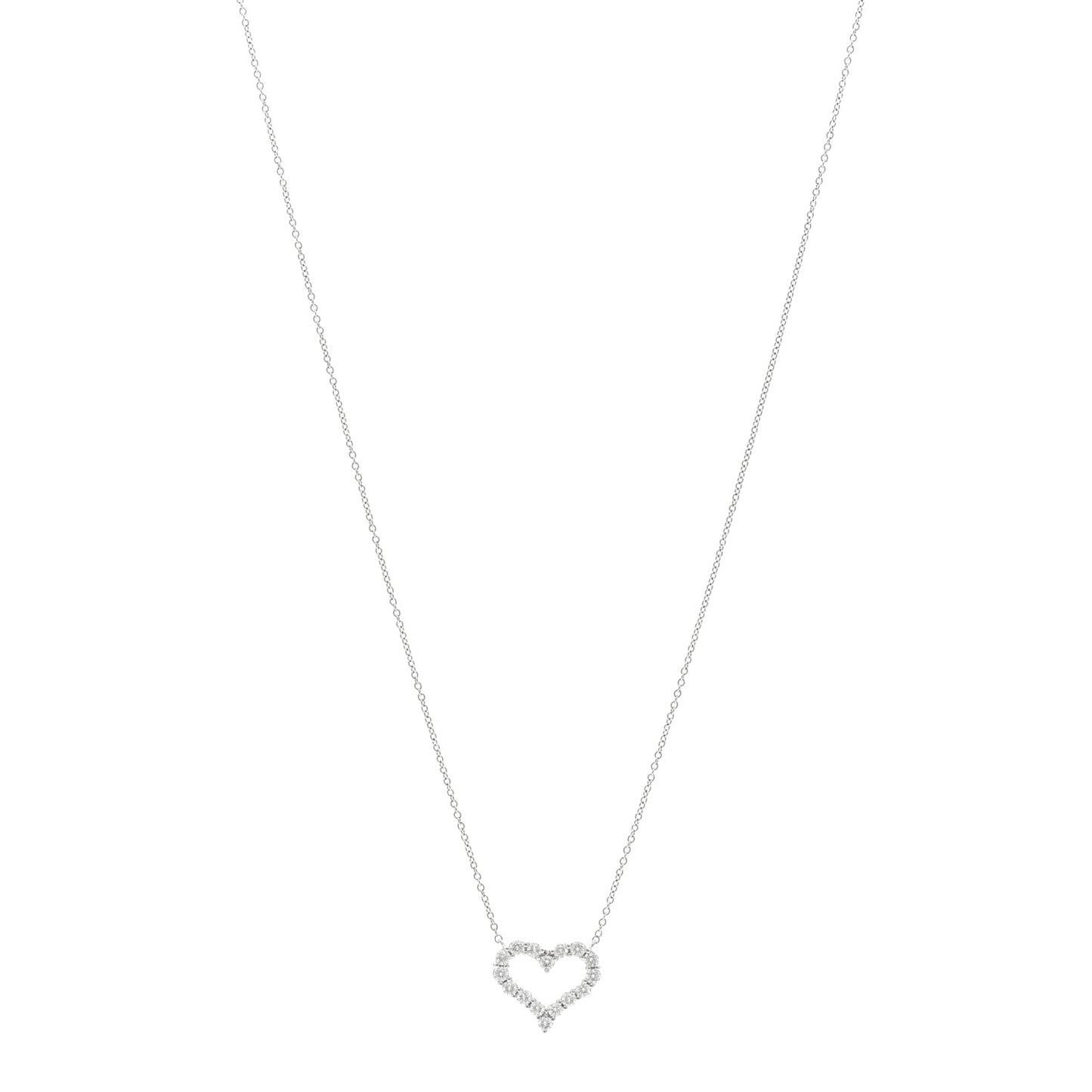 Platinum Diamond Small Heart Pendant Necklace