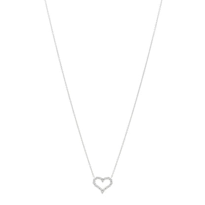 Tiffany Platinum Diamond Small Heart Pendant Necklace 1 of 5