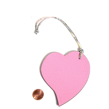 Hermes Togo Epsom Petit H Heart Bag Charm GM 5P Pink Bleu Electrique 2 of 5