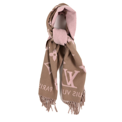 Louis Vuitton Cashmere Monogram Reykjavik Scarf Rose 1 of 3