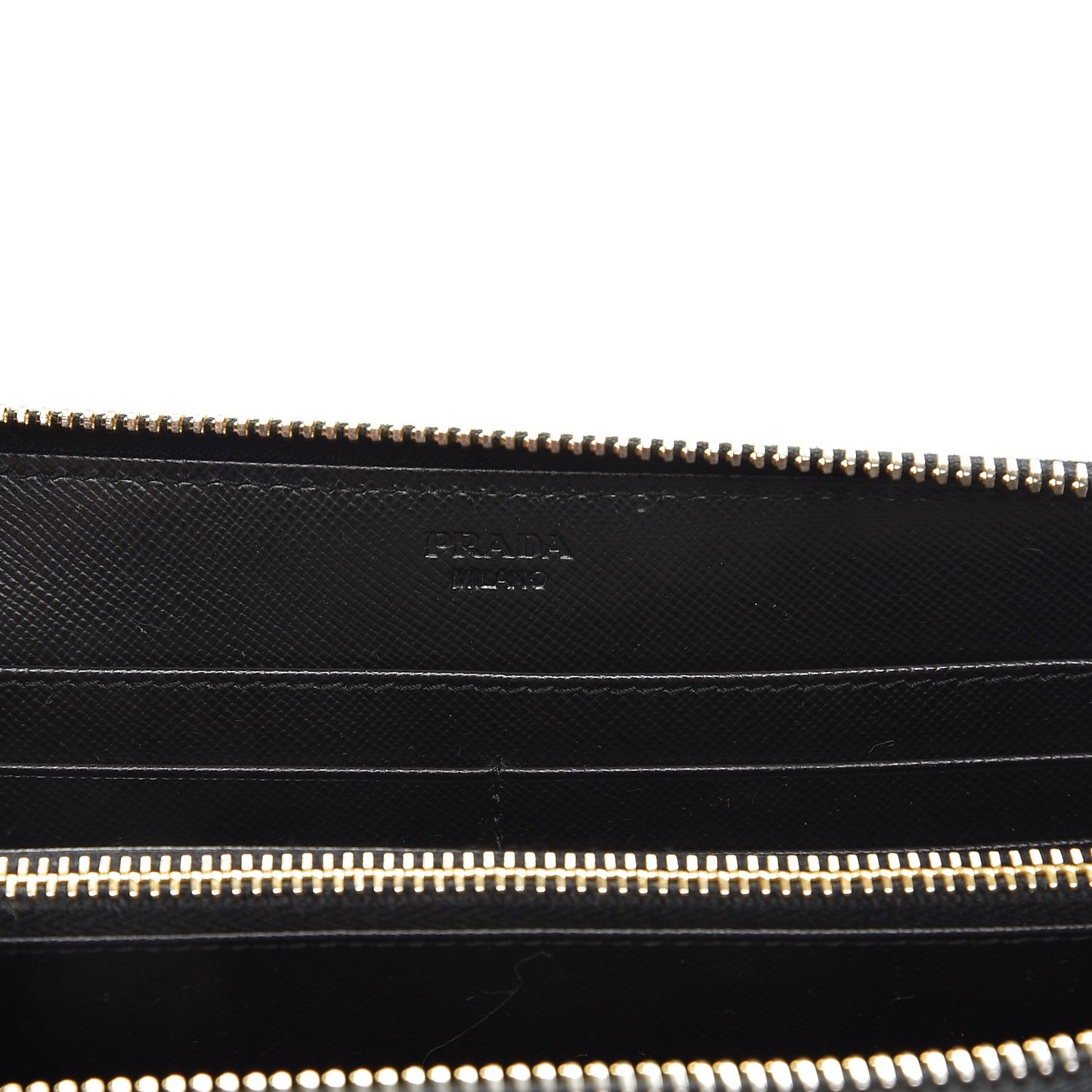 Saffiano Metal Zip Around Wallet Nero Black