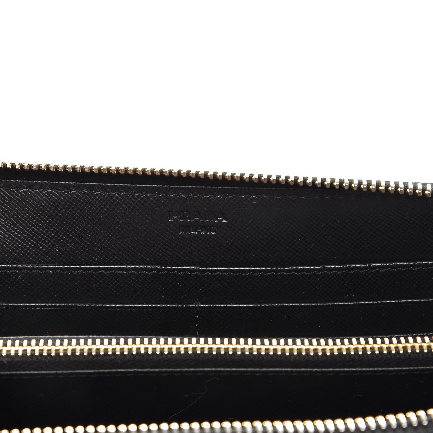 Prada Saffiano Metal Zip Around Wallet Nero Black 6 of 8