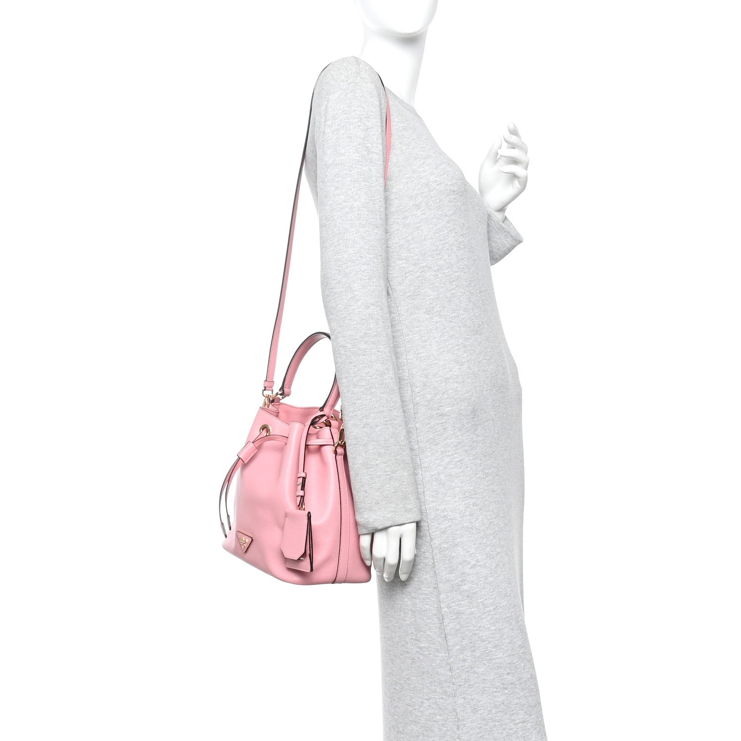 Prada Saffiano Cuir Bucket Bag Petalo 2 of 9