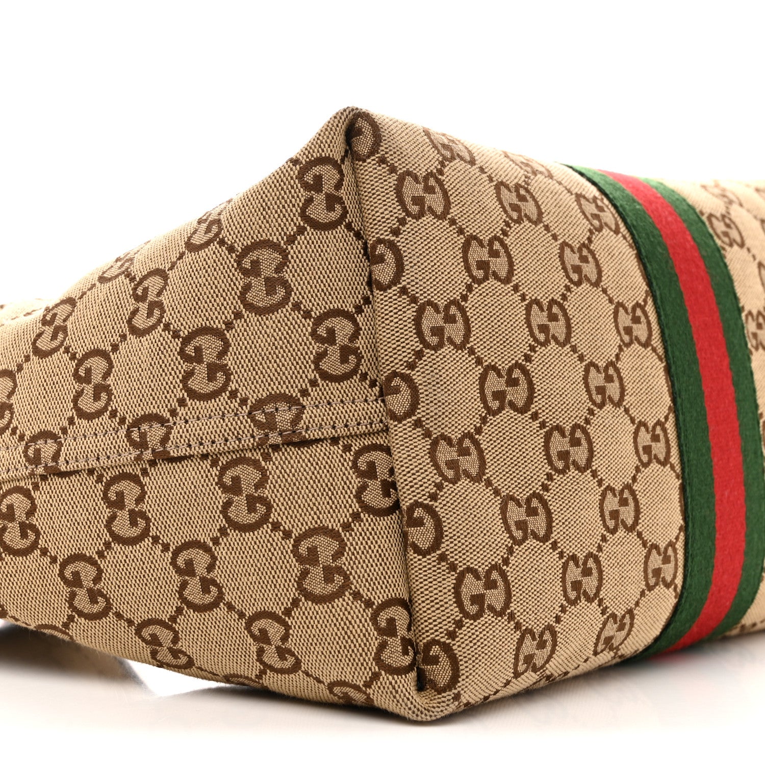 Gucci Monogram Web Small Giglio Tote Bag Beige Dark Brown 9 of 13