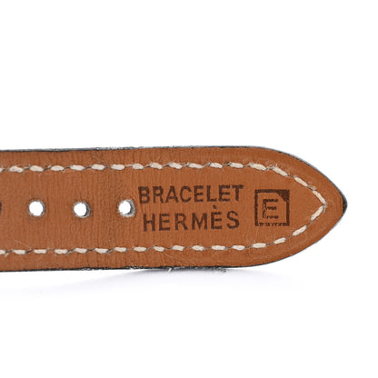 Hermes Chevre Mysore Heure H Hour Watch Strap Blue Jean 3 of 5