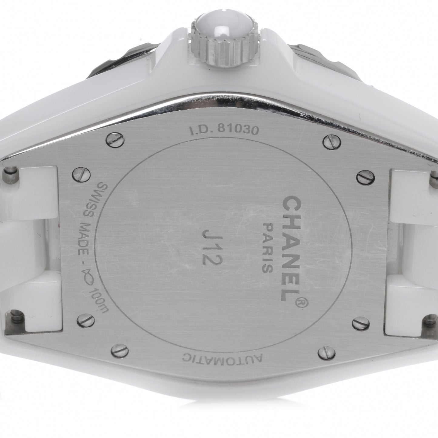 Stainless Steel Ceramic Diamond Pave Bezel 42mm J12 Automatic Watch White