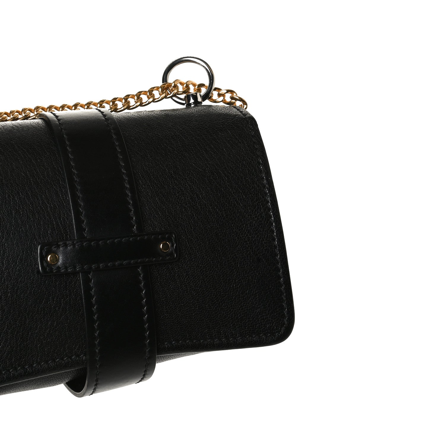 Chloe Shiny Goatskin Calfskin Aby Chain Shoulder Bag Black 14 of 15