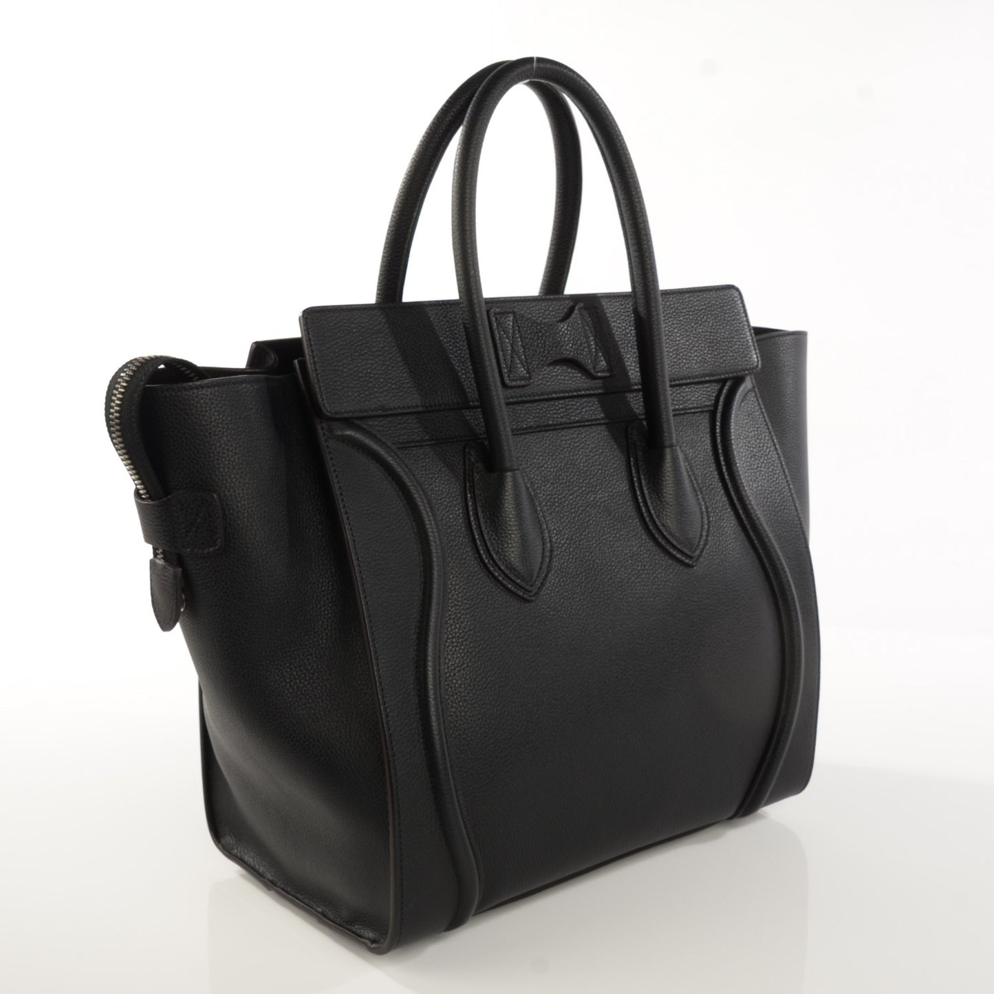 Drummed Calfskin Mini Luggage Black