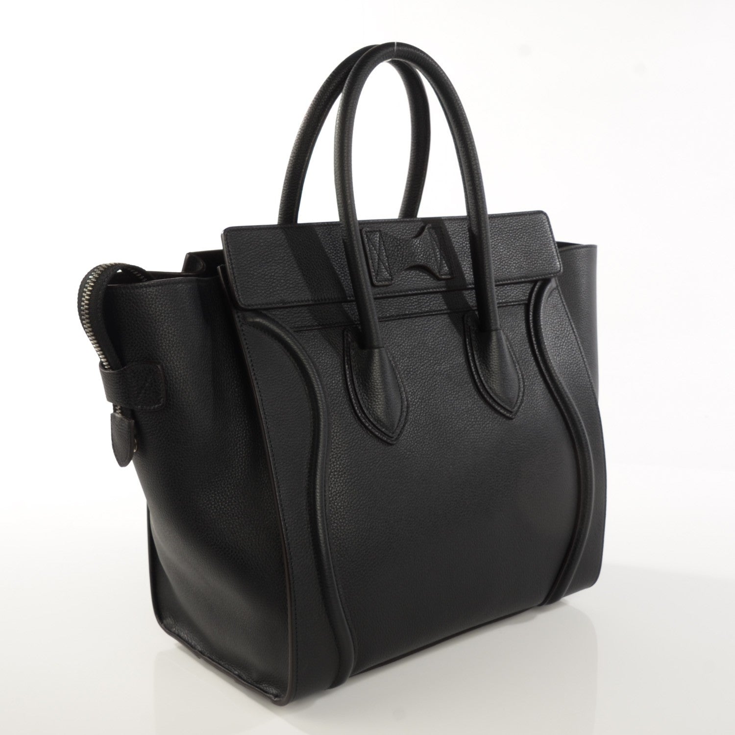 Celine Drummed Calfskin Mini Luggage Black 3 of 8