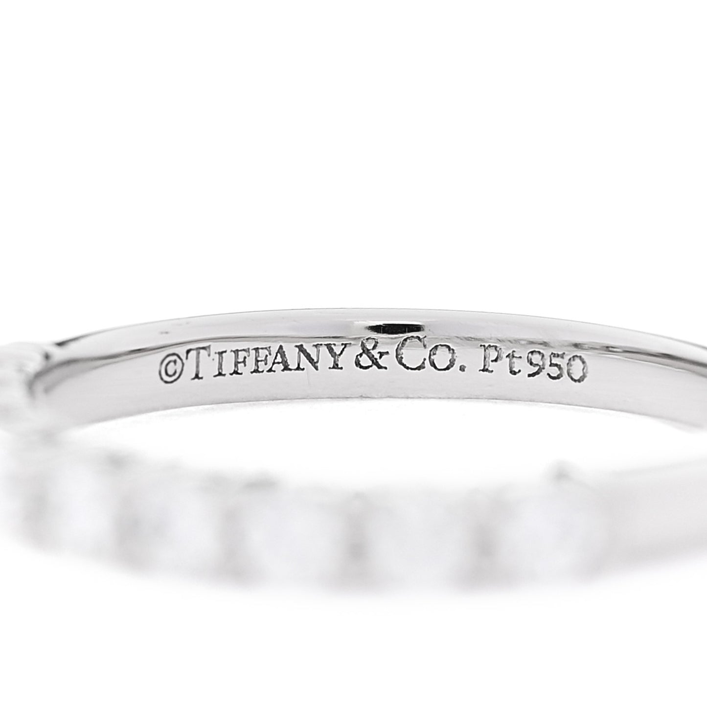 Platinum Diamond 2.2mm Half Circle Forever Band Ring 44 3