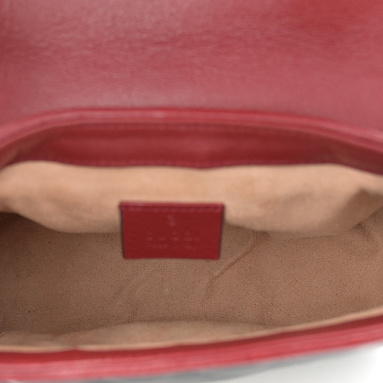 Gucci Vintage Effect Calfskin Matelasse Diagonal Mini Torchon GG Marmont Top Handle Shoulder Bag Black Romantic Cherry 5 of 11