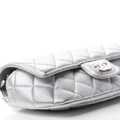 Chanel Metallic Lambskin Quilted Glasses Case With Chain Silver 6 of 11