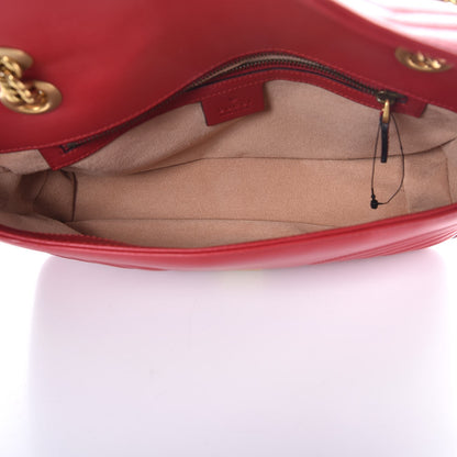 Gucci Calfskin Matelasse Small GG Marmont Shoulder Bag Hibiscus Red 6 of 9