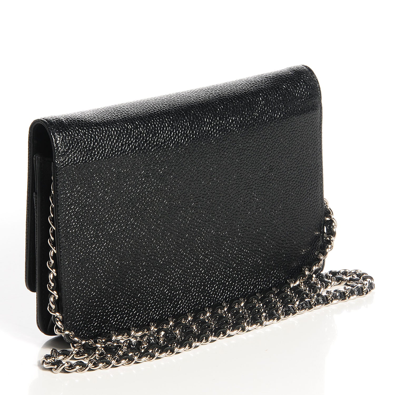 Chanel Caviar Timeless CC Wallet on Chain WOC Black 3 of 9