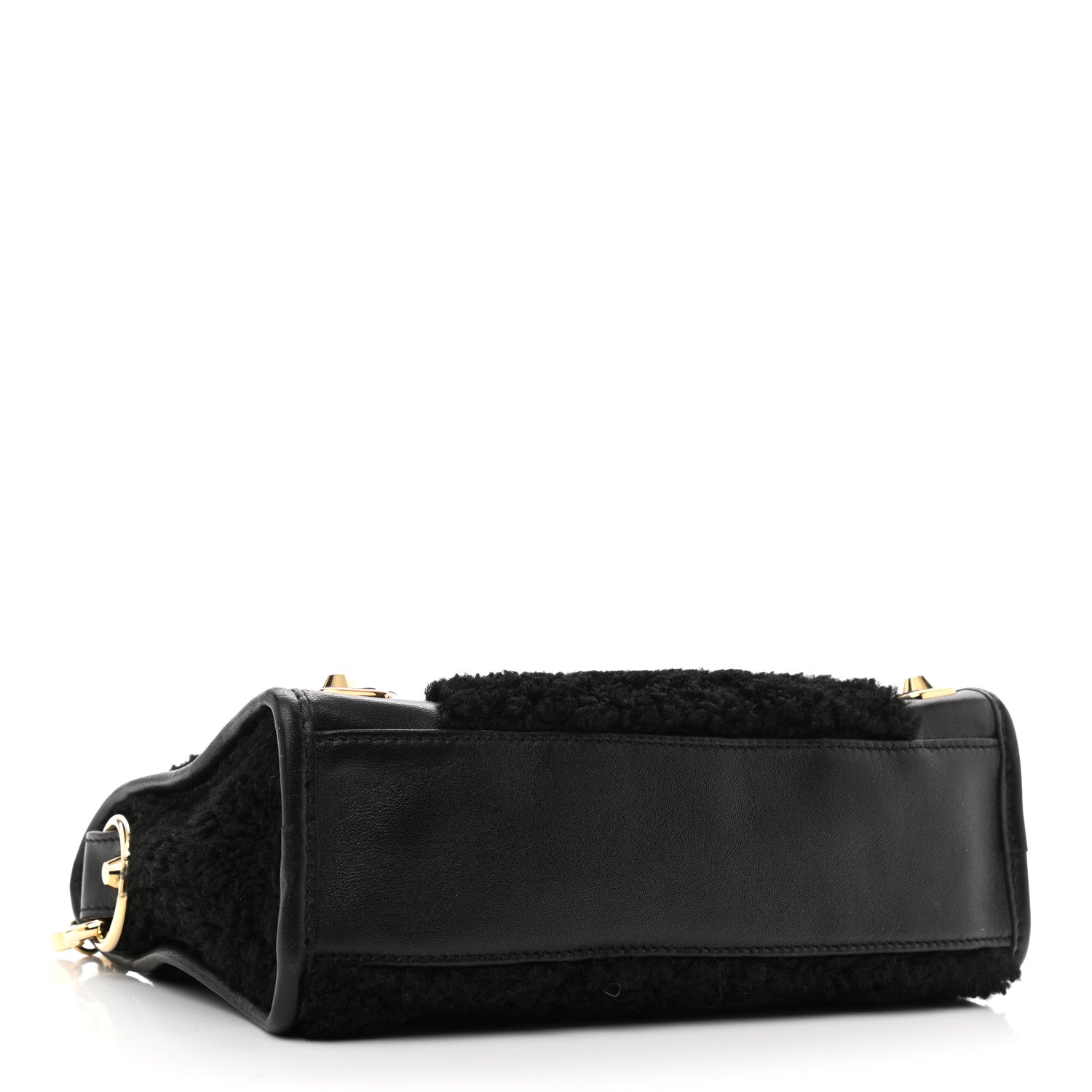 Balenciaga Shearling Gold Metallic Edge Hardware Mini City Black 4 of 11