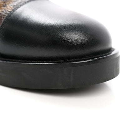 Louis Vuitton Calfskin Monogram Wonderland Flat Ranger Boots 40 Black 12 of 14