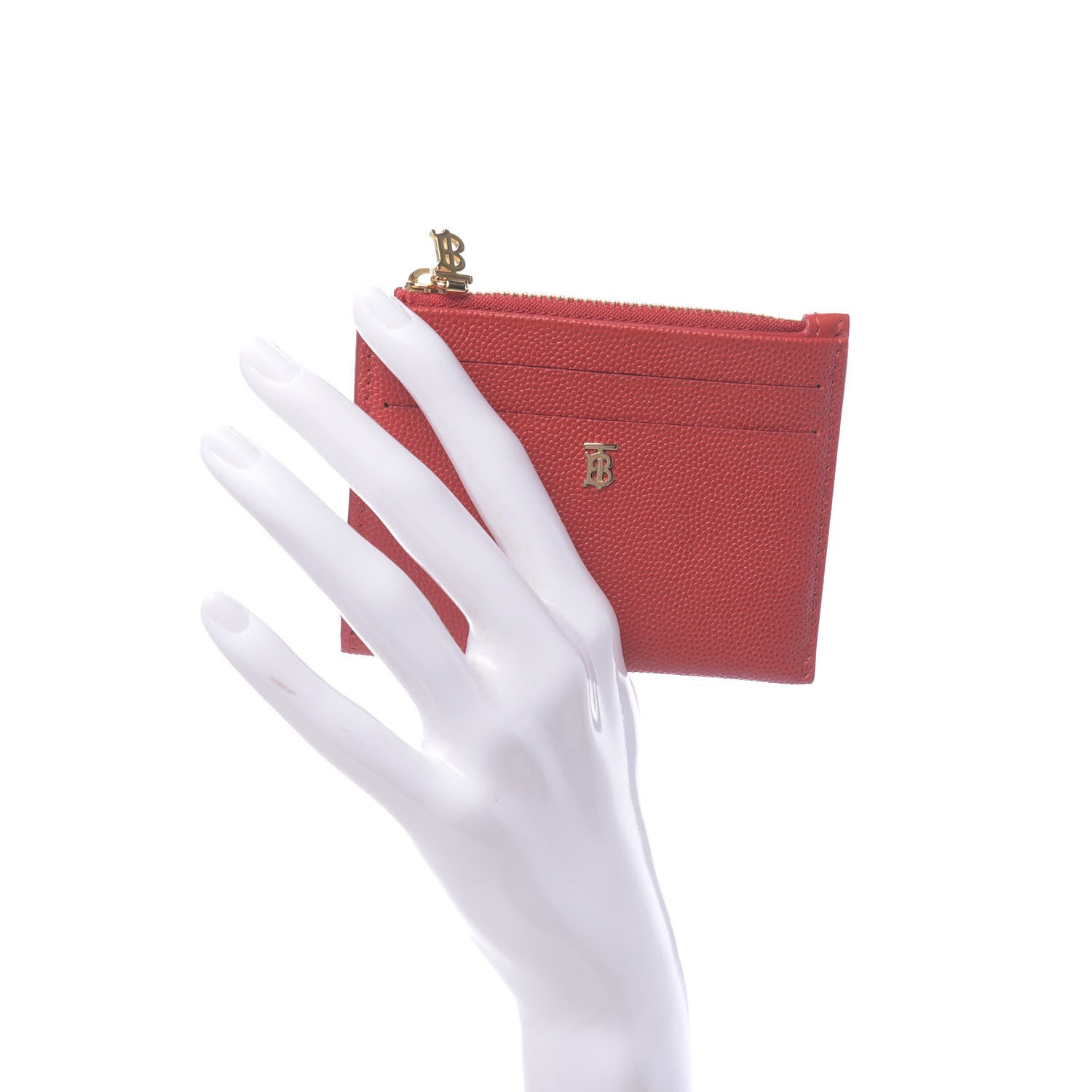 Burberry Calfskin Panola Coin Case Card Holder Bright Red 2 of 7