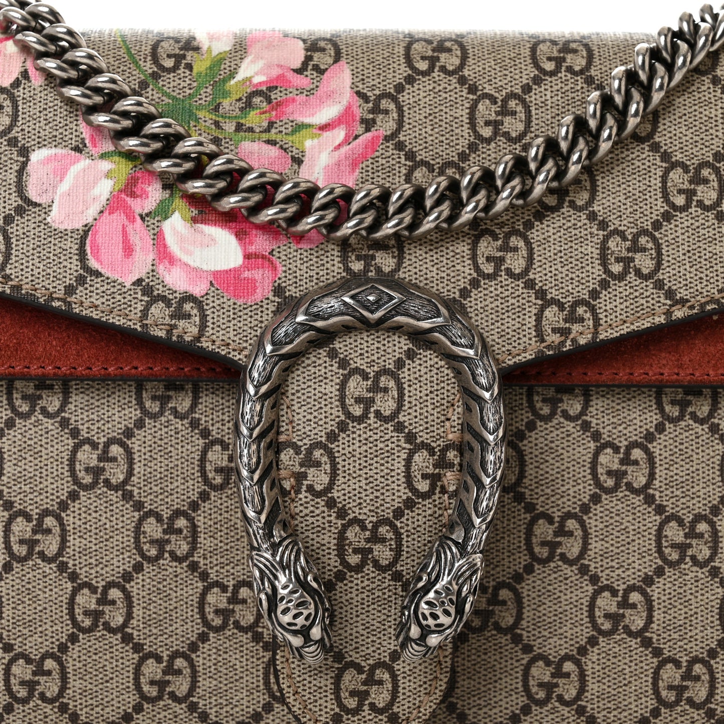GG Supreme Monogram Blooms Small Dionysus Shoulder Bag Beige Multicolor Dry Rose