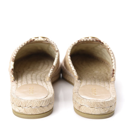 Gucci Straw Elaphe Matelasse GG Marmont Espadrille Slippers 38 Natural Cream Brown 6 of 12