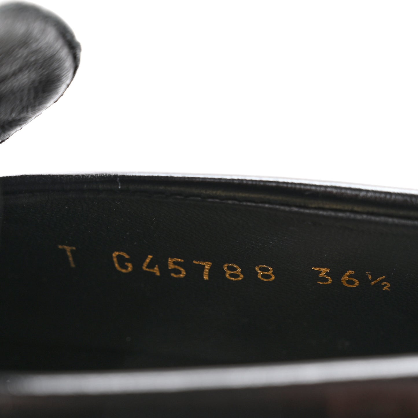 Shiny Calfskin Logo Loafers 36.5 Black
