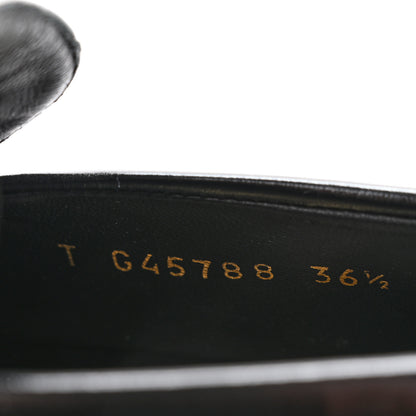 Chanel Shiny Calfskin Logo Loafers 36.5 Black 8 of 11
