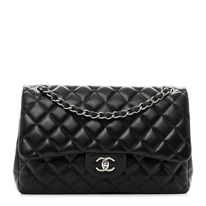 Chanel Lambskin Quilted Jumbo Double Flap Black 1 of 13