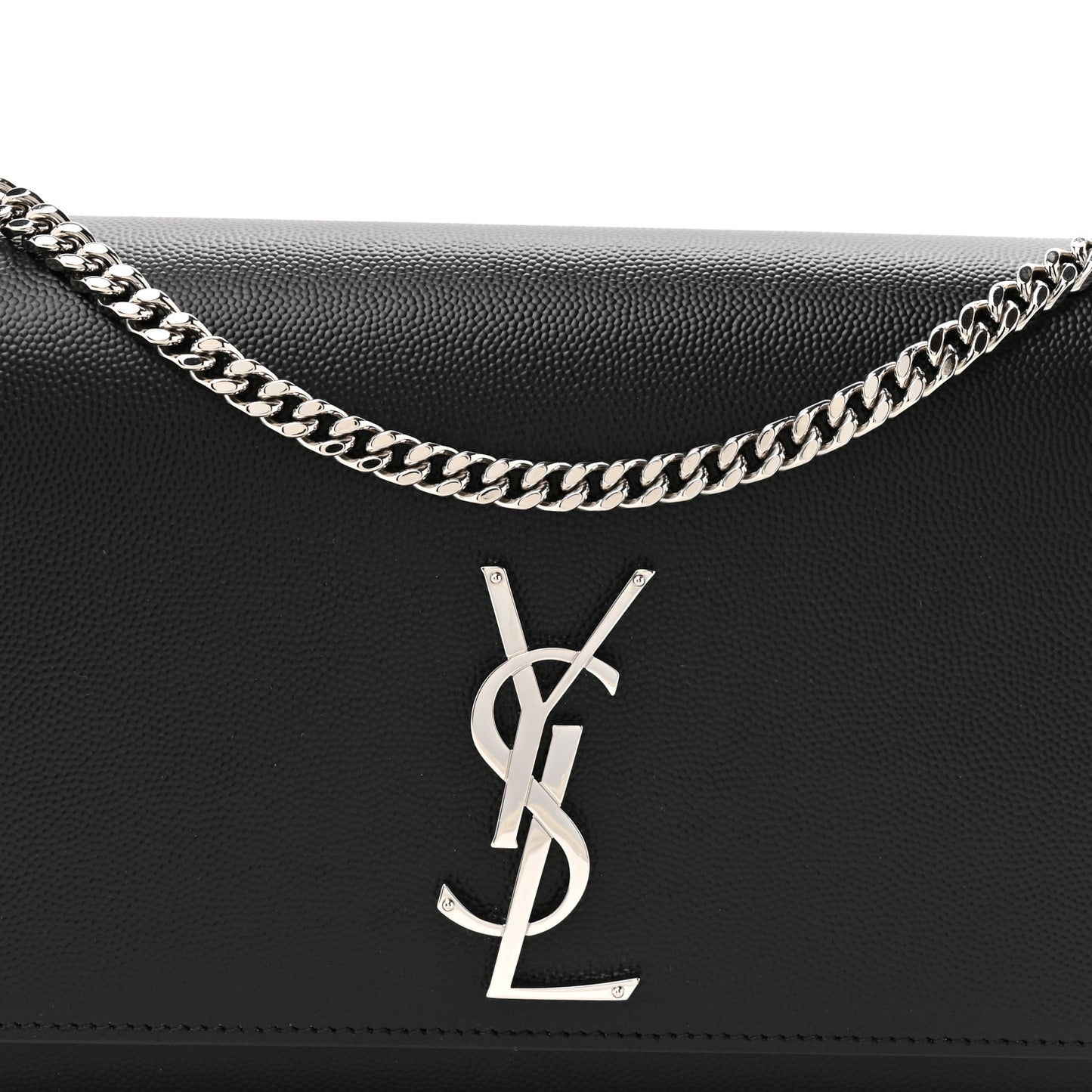 Grain De Poudre Medium Classic Monogram Kate Satchel Black