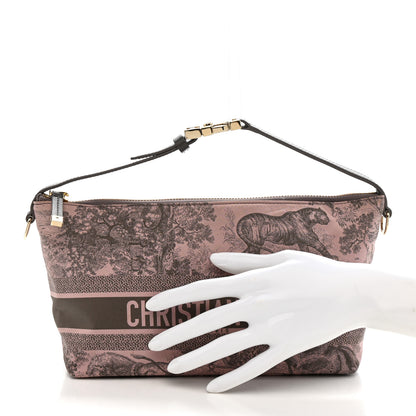 Christian Dior Technical Fabric Toile De Jouy DiorTravel Nomad Pouch Pink Grey 2 of 11