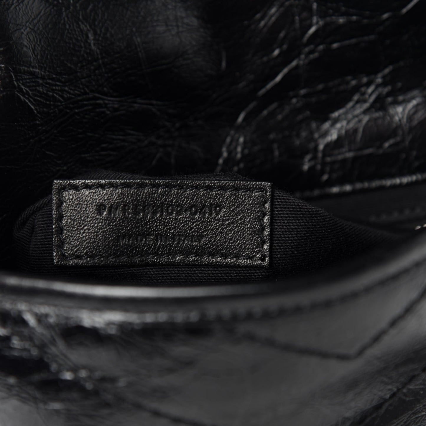 Crinkled Calfskin Matelasse Monogram Niki Chain Wallet Black