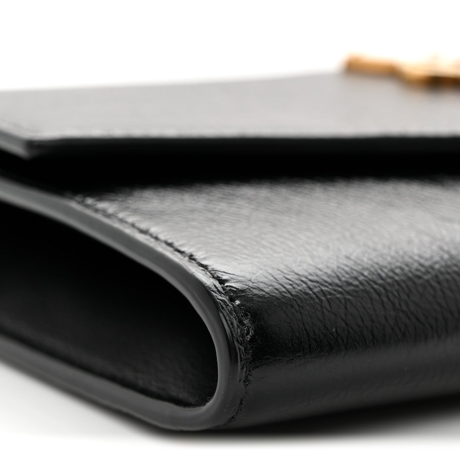 Saint Laurent Crinkled Calfskin Uptown Chain Wallet Black 9 of 11