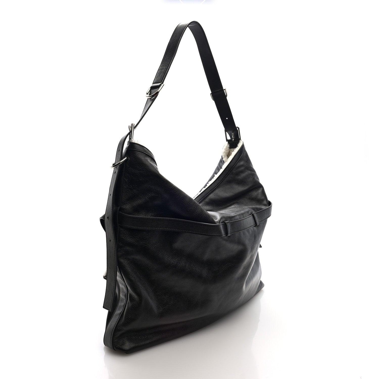 Givenchy Calfskin Shearling Large Voyou Bag Chocolate 2 of 8