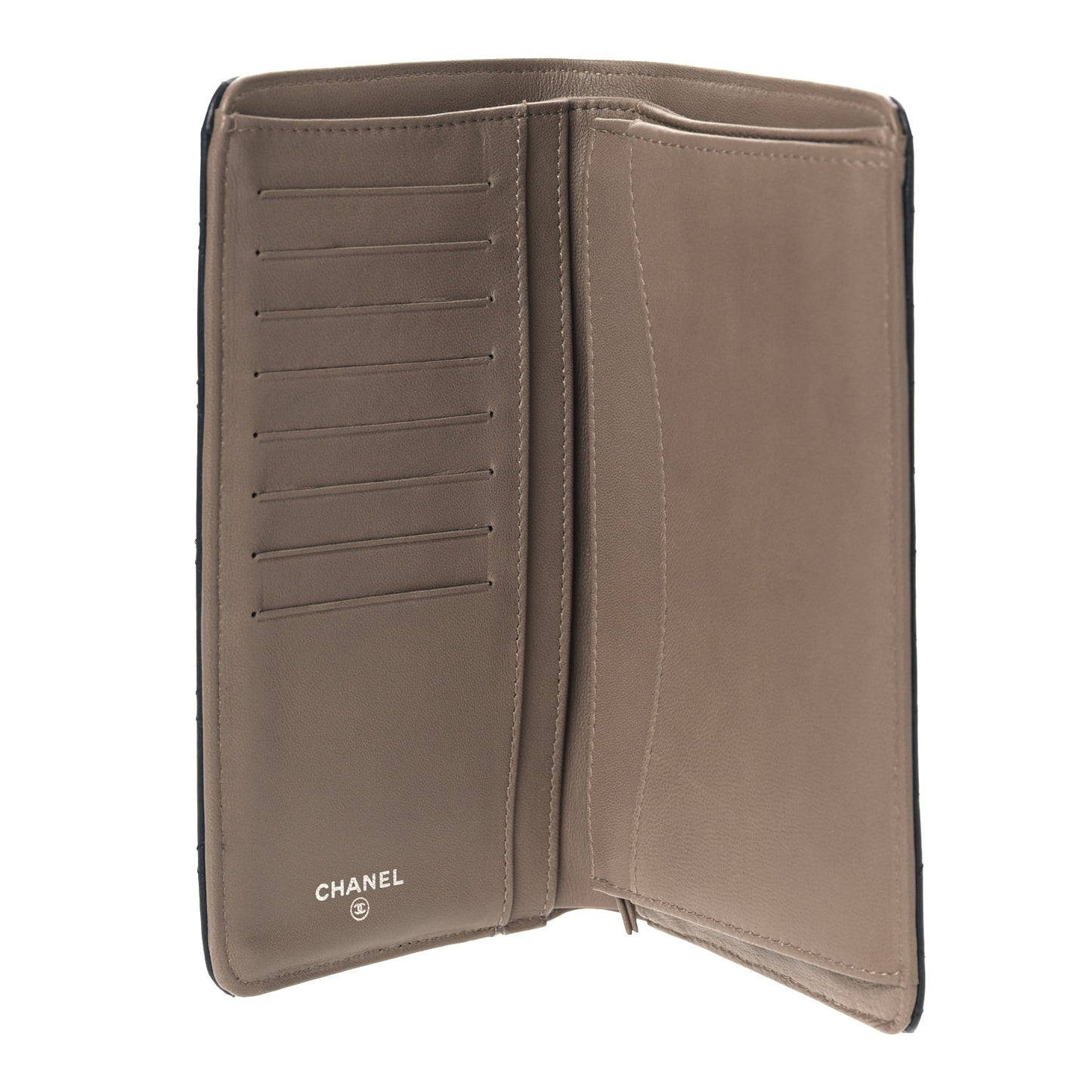 Lambskin Quilted Yen Wallet Black