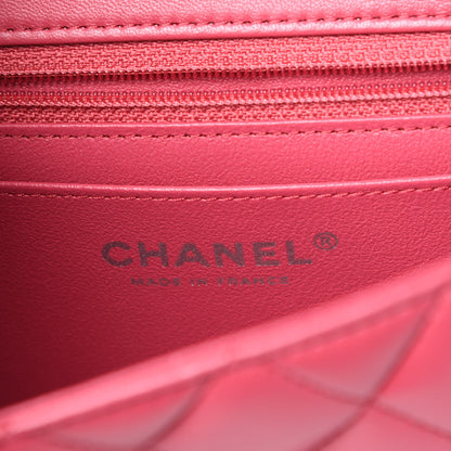Chanel Lambskin Quilted Mini Rectangular Flap Dark Pink 8 of 10