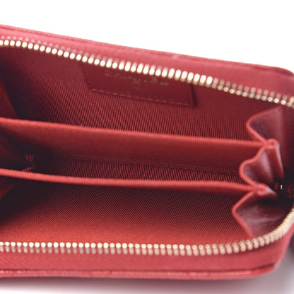 Chanel Caviar Quilted Zip Coin Purse Red 4 of 7