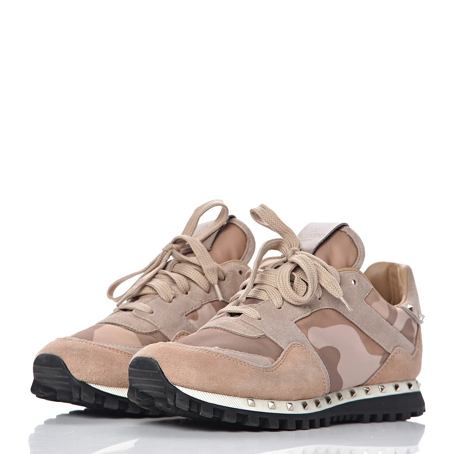 Suede Nylon Camouflage Womens Soul Rockstud Sneakers 38 Multicolor