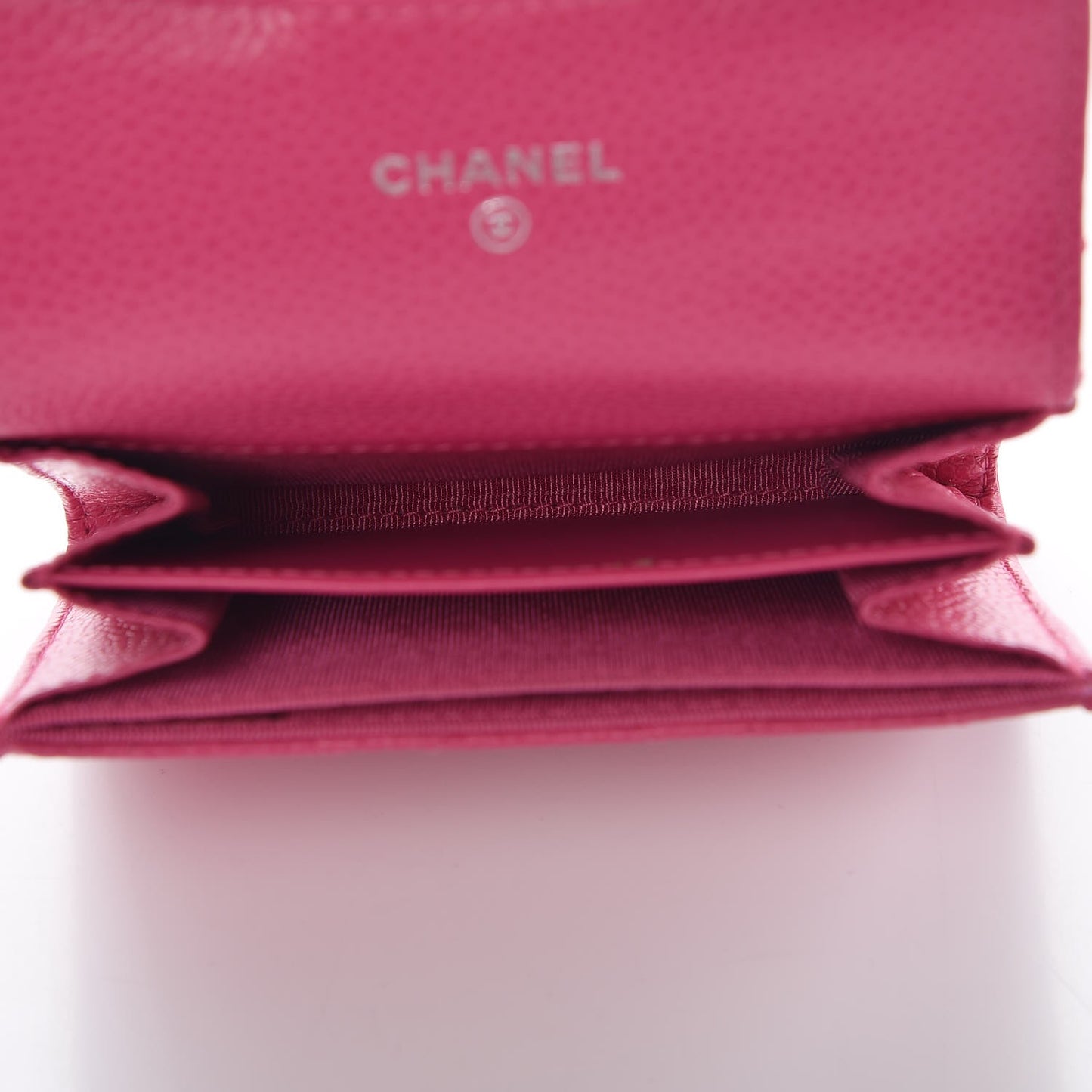 Caviar Quilted Card Holder Dark Pink