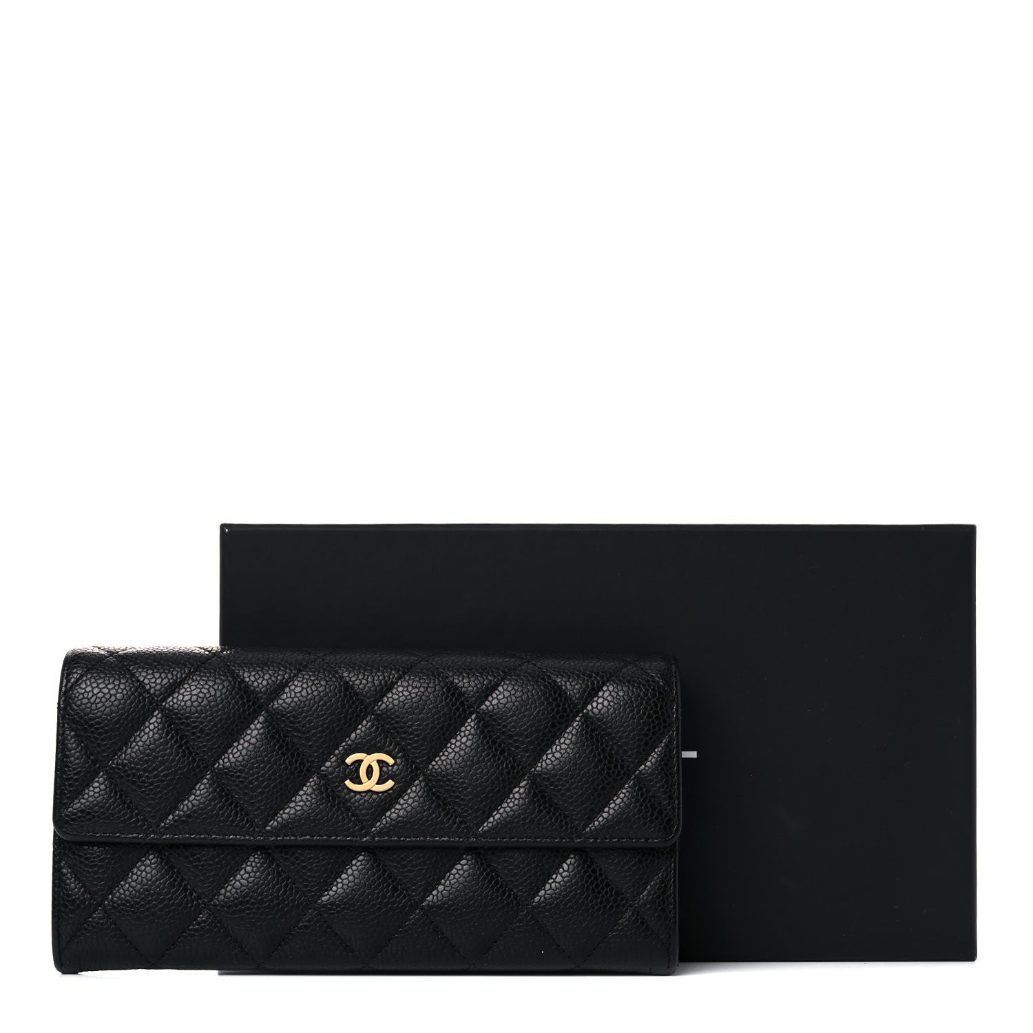Chanel Caviar Quilted Large Gusset Flap Wallet Black 15 of 15
