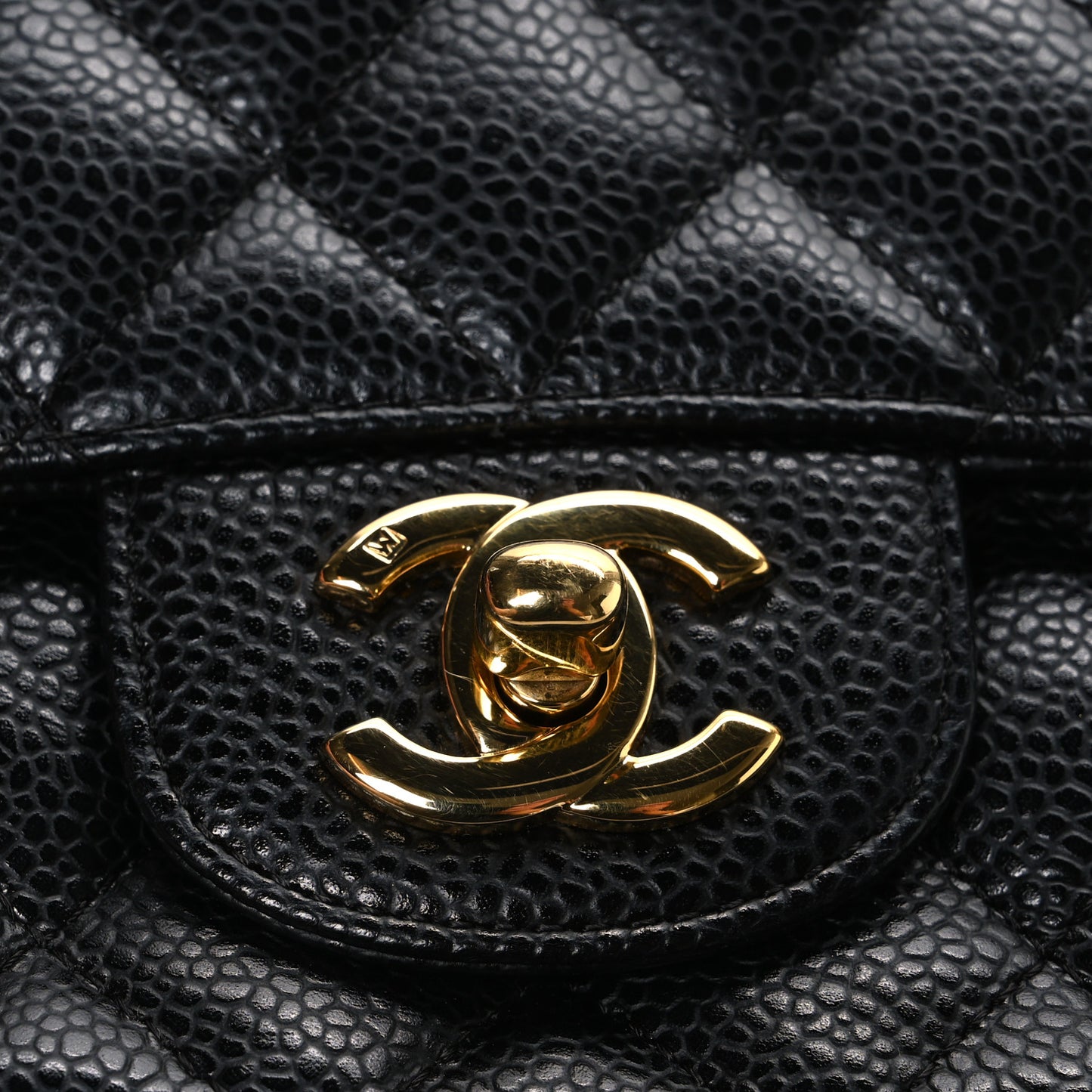 Caviar Quilted Mini Square Flap Black
