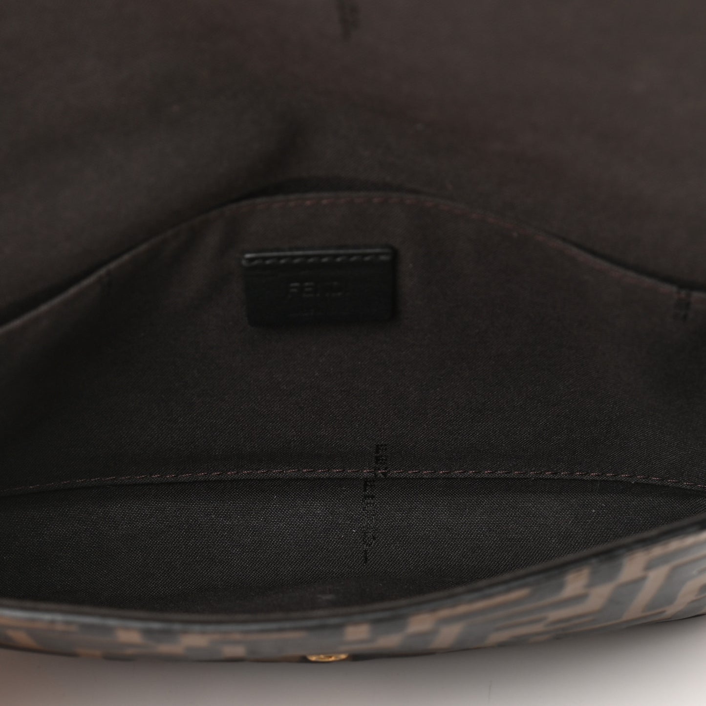 Vitello Soft F is Fendi Bi-Color FF 1974 Embossed Envelope Wallet on Chain Maya Black