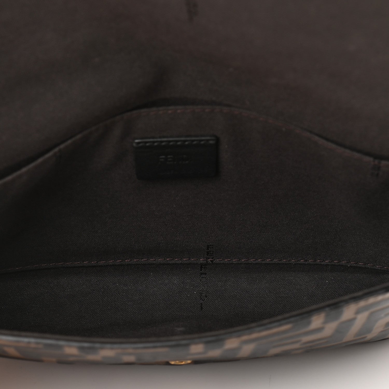 Fendi Vitello Soft F is Fendi Bi-Color FF 1974 Embossed Envelope Wallet on Chain Maya Black 5 of 11